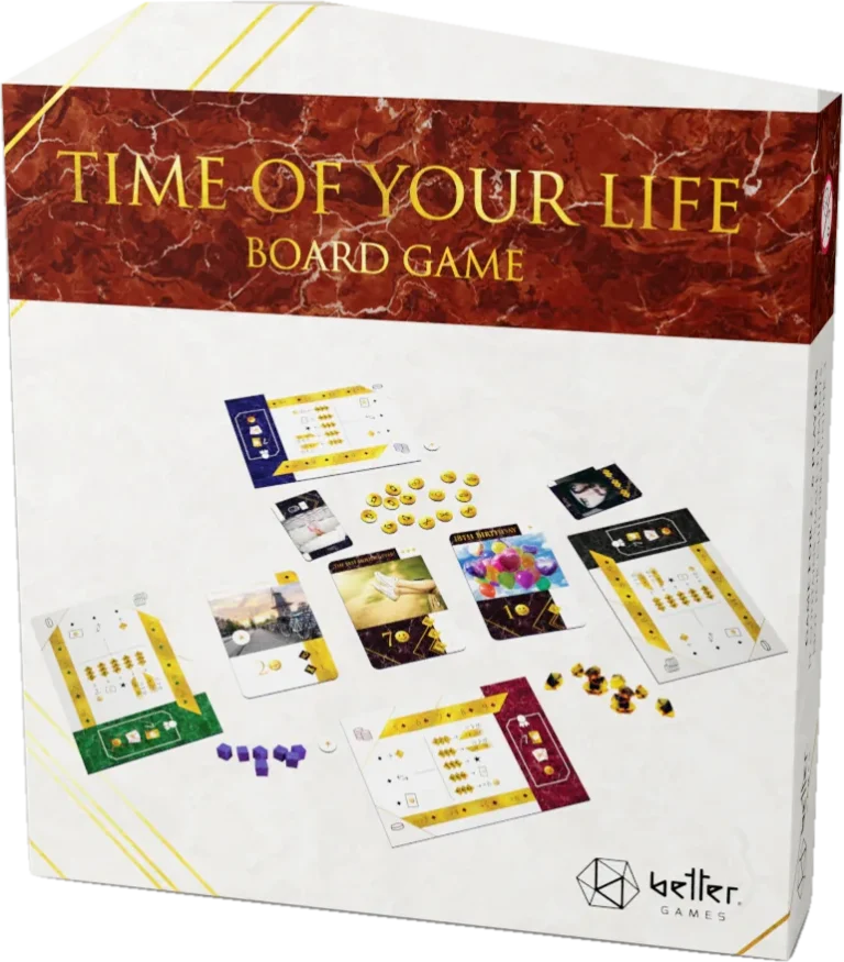 Time of Your Life elegancka – pudełko personalizowanej gry planszowej na prezent świąteczny